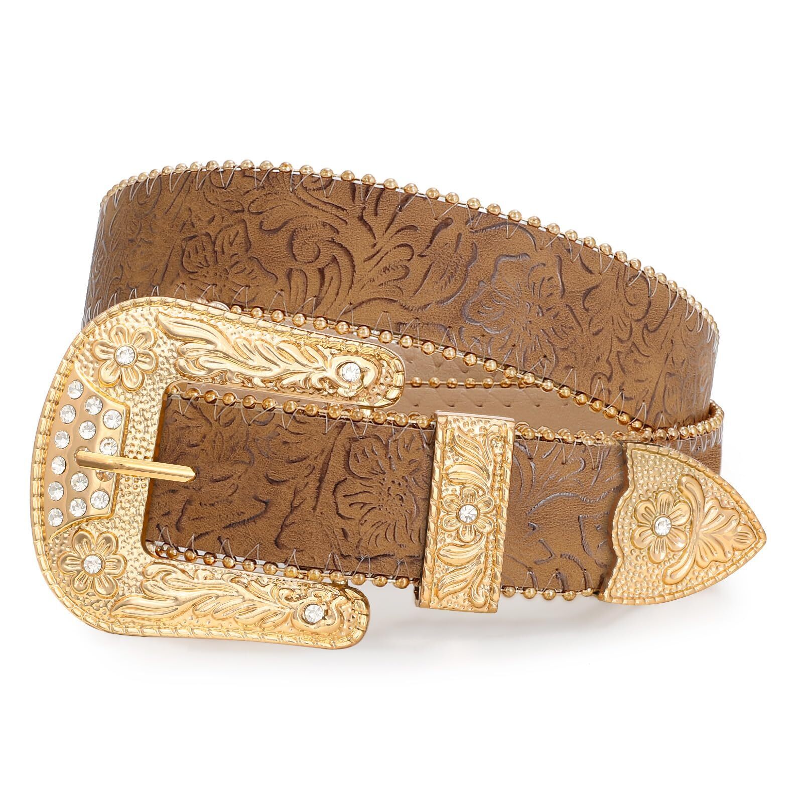 5243 Floral Print Western Belts For Women Cowgirl Cowboy Country Leather
